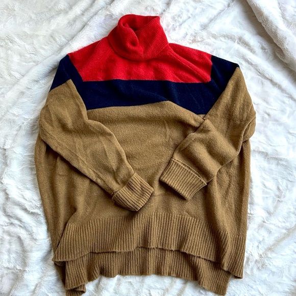 J. Crew Colorblock Turtleneck in Super Soft Yarn - Picture 5 of 8